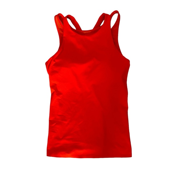Athleta Tenacity Support Bra Tank Top Torch Red size Small EUC - Picture 2 of 7